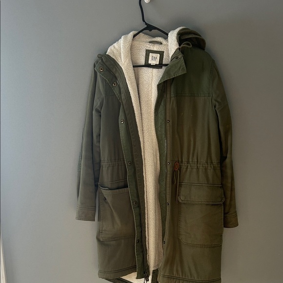 GAP Jackets & Blazers - GAP Dark Green Hooded Utility Jacket